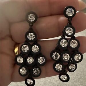 Elegant Black and Silver Dangle Earrings